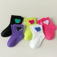 thumbnail image 1 of DEELLEEO 5 Pairs/Set Candy-Colored Heart Mid-Calf Socks For Girls (Ages 1-8)  All Seasons, 1 of 6