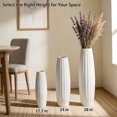 thumbnail image 4 of 28" White Ceramic Tall Vase, Sleek Floor Large Vase for Pampas Grass and Modern Home Décor, 4 of 9