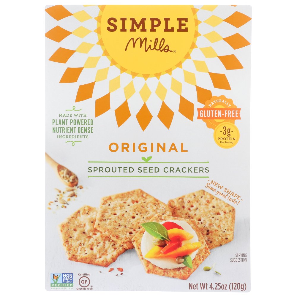 Simple Mills Original Sprouted Seed Crackers, 4.25 Oz.