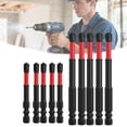 thumbnail image 1 of Impact Screwdriver Bit Set Bits With For Electricians Impact Screw Driver Set S2 65mm & 110mm Slotted Heads 1/4 Inch Hex Shank (10Pcs), 1 of 9