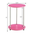 thumbnail image 4 of Convenience Concepts Designs2Go No Tools 2 Tier Round End Table, Pink/Chrome, 4 of 5