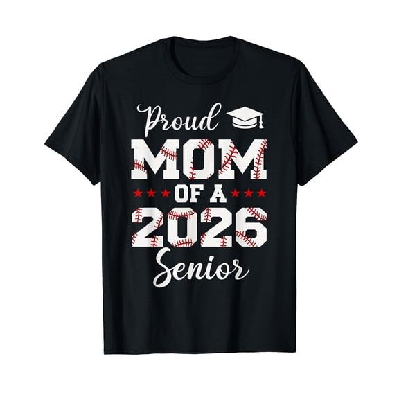 Senior Mom Class Of 2026 Cute Baseball Player Graduation T-Shirt