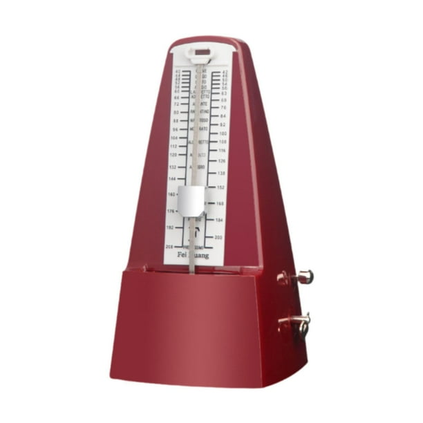 Metrónomo mecánico profesional estable portátil de alta precisión Metal sonido fuerte pista precisa Beat Tempo para tambores de guitarra rojo