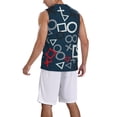 thumbnail image 2 of Naloa Navy Blue Geometric Basketball Jersey Reversible Men's Mesh Athletic Sports Shirts Training Practice S-4XL4X-Large, 2 of 6