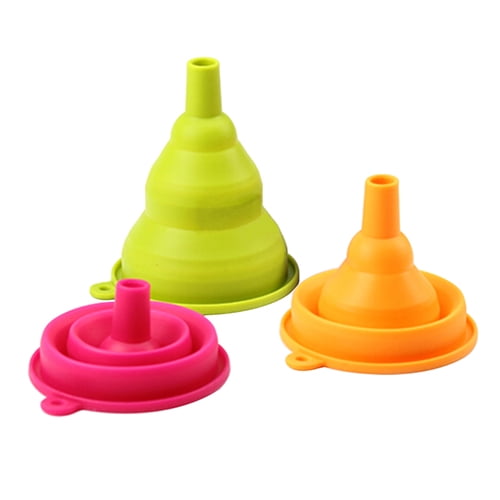 2/5X Silicone Gel Mini Practical Collapsible Foldable Funnel Hopper Kitchen Tool 
