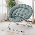 thumbnail image 3 of MoNiBloom Single Folding Cozy Chair, 600D Oxford Saucer Chair for Bedroom Living Room, Foldable Lounge Chair, Teal Blue, 3 of 9