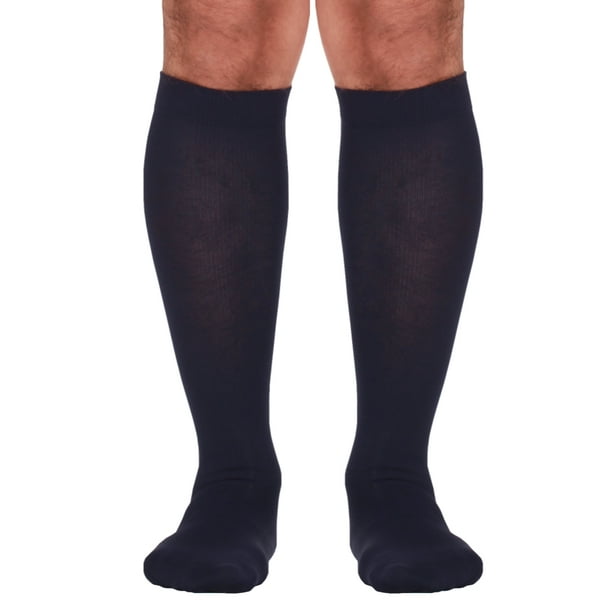 Navy XL Absolute Support Men's Closed Toe Compression Dress Socks 2030mmHg
