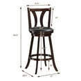 thumbnail image 3 of Giantex 360-Degree Swivel Stools, Counter Height Stools w/Leather Padded Seat & Solid Rubber Wood Legs, (2, 29inch), 3 of 6