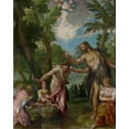 thumbnail image 2 of Veronese, Paolo 20x24 Black Ornate Wood Framed with Double Matting Museum Art Print Titled - The Baptism of Christ, 2 of 4