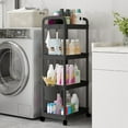 thumbnail image 4 of Fesfesfes 4 Tier Kitchen Shelf Multi layer Pot Storage Rack Home Floor Standing Storage Shelf Kitchen and Bathroom Organizer Simples Storage Rack Space Saving Design, 4 of 5