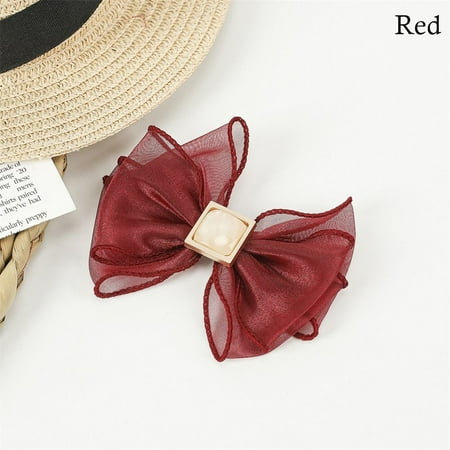 Handmade Fashion Bow Shiny High Heel Wedding Bride Shoes Decorations Bow Shoes Charm Shoes Flower Jewelry Shoes Buckle Accessories RED