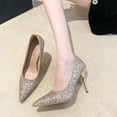 thumbnail image 2 of Rose Gold Women Heels With Metallic Finish Comfortable For Glamorous Events, 2 of 5