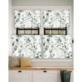 thumbnail image 2 of Green Eucalyptus Leaf Short Blackout Curtains 30 Inch Long Watercolor Farm Plant Rod Pocket Kitchen Curtains, 2 Panels Thermal Insulated Room Darkening Drapes for Bedroom, 42"W x 30"L, 2 of 5