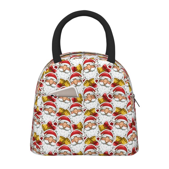 Balery Santa Claus bells Bolsa de Almuerzo para Mujeres, Caja de Almuerzo, Bolsa de Almuerzo Pequeña Impermeable, Tote de Almuerzo Reutilizable con Gran Capacidad