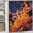 thumbnail image 5 of Flag Of The United States Bathroom Sets with Shower Curtain And Rugs, Incl with 12 Hooks，Toilet Lid Oval Rug, 5 of 8