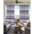 thumbnail image 4 of Purple Stripes Blackout Curtains, Light Blocking Print Window Curtains, Modern Minimalist Horizontal Ombre Lines Thermal Insulated Window Drapes for Living Room Kitchen Cafe 2 Panels, 84"W x 63"L, 4 of 9