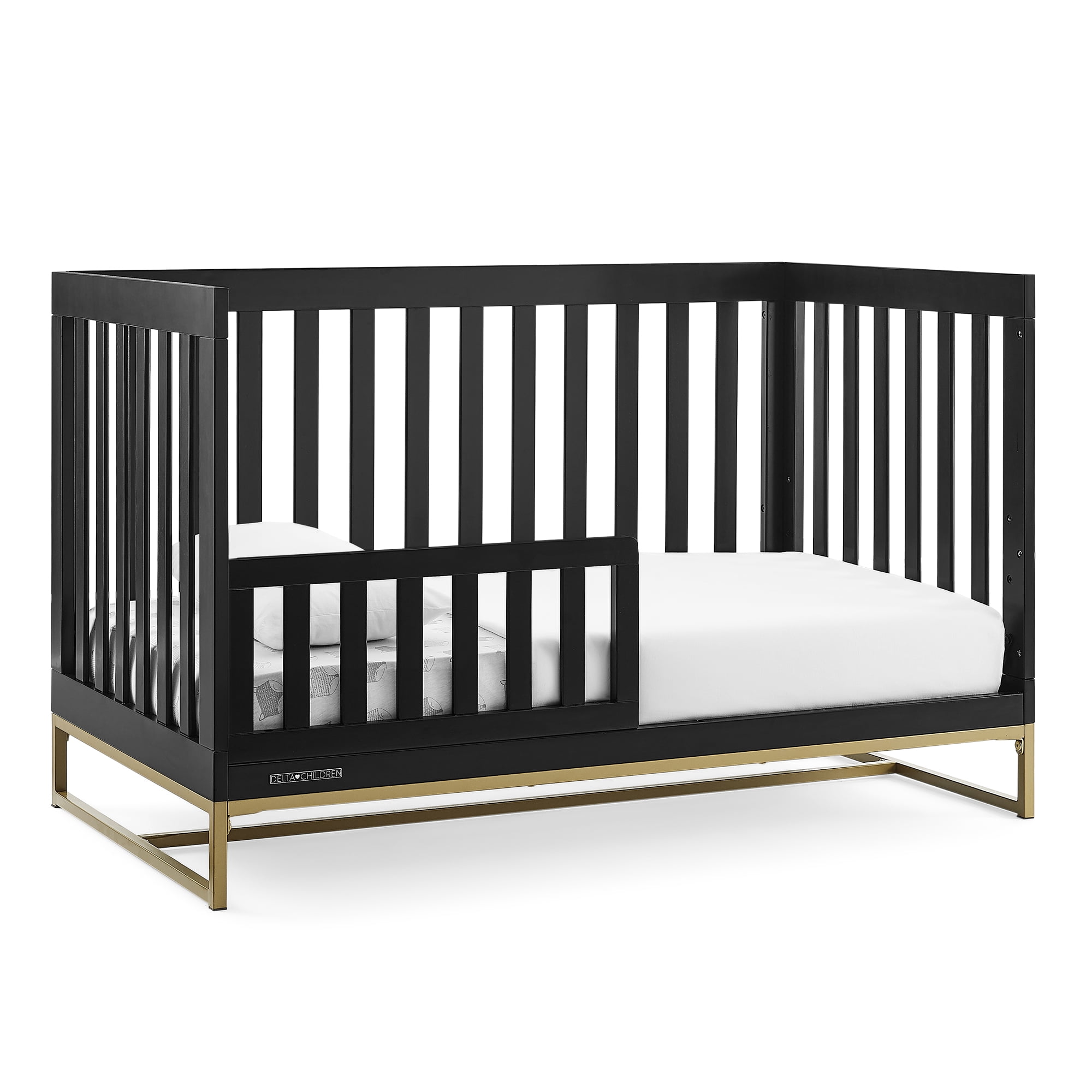 Delta Children Jade 4-in-1 Convertible Baby Crib - Greenguard Gold Certified, Ebony/Bronze