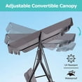 thumbnail image 3 of ZXNYH Outdoor Patio Swing Chair with Canopy,3 Seater Porch Swing Chair with Adjustable Canopy and Removable Cushion for Patio Garden Poolside Balcony Backyard, White, 3 of 8