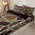 thumbnail image 3 of Homewish Camouflage Zipper Full Size Comforter Sets with Fitted Sheet and 2 Pillowcases,Cartoon Ocean Sloth Camo Silhouette Zipper Bedding Set For Boys Kids,Black Reversible,4 Pieces, 3 of 7
