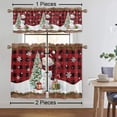 thumbnail image 1 of Fashnice Thermal Insulated Kitchen Valance Xmas Cafe Tier Christmas Short Window Curtain Christmas Half Window Drapes Slot Top Bathroom Scarf Style-H 2pc-Tier Curtain: W:42''x H:54'', 1 of 6