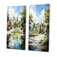 thumbnail image 3 of Designart "Tennis Court Country Clubs painting II" Country Clubs Wall Art Set Of 2 - Green Architecture Canvas Set For Living Room Decor, 3 of 7