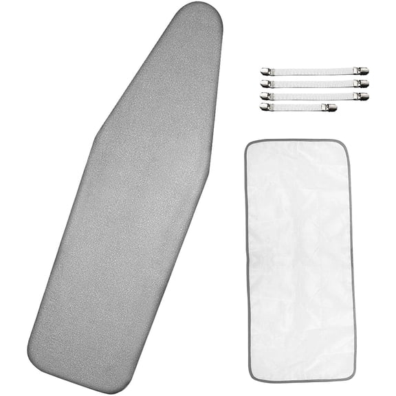TekDeals 15x54 with Scorch and Stain Resistant Thick Padding, Elasticized Edge Ironing Board Covers