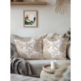 thumbnail image 2 of Outdoor Pillows Waterproof, Light Brown Coastal Throw Pillows with Inserts Included, Beach Starfish Nautical Coral Shell Summer Indoor Outdoor Decorative Lumbar Pillow for Bed/Couch 16"x16", 2Pcs, 2 of 8