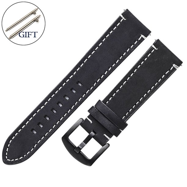 18 Mm 20 22 24 Correa De Reloj Universal De Liberación Rápida Cinturón De Pulsera Retro Costura Cuero