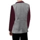 thumbnail image 3 of Blazer de patrón a cuadros para hombres Inspire Chic, corte slim, abrigo deportivo casual en burdeos y blanco, 3 of 7