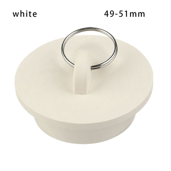 Durable Rubber Round Leakage-proof Drain Cover Sewer Bathtub Stopper Bathroom Supplies WHITE 49-51MM