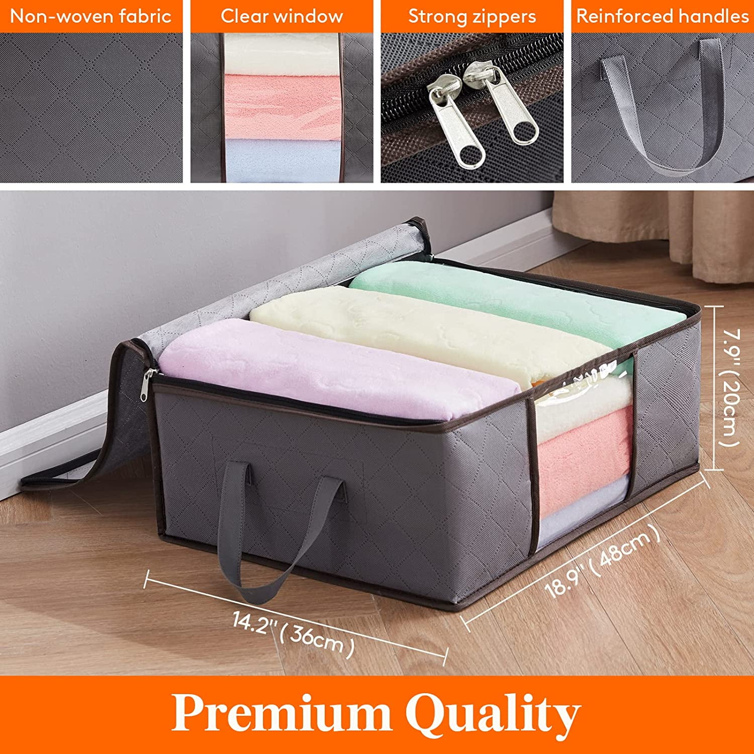 1/2/4PCS Large Clothes Storage Bags with zipper Foldable