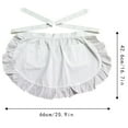 thumbnail image 3 of Jiibva Ruffled Maid Apron White Waitress Apron Adjustable Half Apron Maid Costume Accessory for Restaurant Hotel Coffee Shop, 3 of 7
