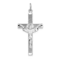 thumbnail image 4 of Sterling Silver Rhodium-plated Textured Risen Chist Cross Pendant, 4 of 5