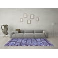 thumbnail image 3 of Ahgly Company Machine Washable Indoor Square Abstract Blue Modern Area Rugs, 3' Square, 3 of 4