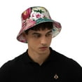 thumbnail image 5 of Yiaed Bird Butterfly Rose Print Reflective Stripe Bucket Hat Unisex Funny Outdoor Fisherman Cap Beach Sun Hat, 5 of 5