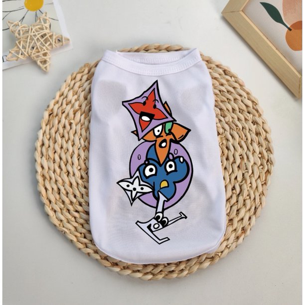 Camiseta De Tirantes Para Perros De Dibujos Animados S-2XL Gato/poodle/Teddy