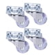 thumbnail image 3 of Ruedas giratorias de 4 piezas, ruedas industriales de PU transparente de acero inoxidable de alta resistencia, 3 of 14