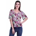 thumbnail image 1 of Moomaya Blouse d'Été Boho à Manches Courtes en Rayonne Imprimée pour Femmes, 1 of 5