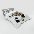 thumbnail image 2 of Ambesonne Leopard Bedding Set 4 Pcs, Watercolor Minimal Modern, King, Brown White and Blue, 2 of 2