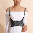 thumbnail image 4 of ManxiVoo Punk Gothic Harness Waist Cincher Belt Wide Adjustable Straps Decorative Corset Style Body Shaper For Plus Size Dress Outfit, 4 of 8