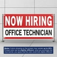 thumbnail image 3 of Now Hiring Office Technician 13 oz Heavy Duty Vinyl Banner Office Technician Jobs Available Technicians Help Wanted Sign Indoor/Outdoor Single-Sided with Metal Grommets (1.5x5 ft, Wh & Re & Bk), 3 of 6