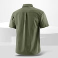 thumbnail image 4 of FRSASU Mens Vintage Shirts for Summer Outdoor Quick Dry Tees Button Down Shirt Short Sleeve Tshirt Stretchy T-shirts Army Green-A, 4 of 9