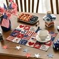 thumbnail image 6 of Sm:)e Patchwork Buffalo Plaid Placemats Set of 4, 12 x 18 Inch, 4th of July Table Runner Independence Day Patriotic Table Decoration Gifts Home Kitchen Dining Indoor Holiday Decor, 6 of 7