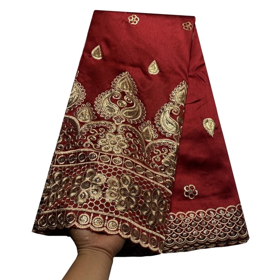 YQOINFKS Sequins Lace Fabric Embroidery George Fabric Wedding Dresses For Women Nigerian Lace Fabric Fashion Green 5 Yards/Lot