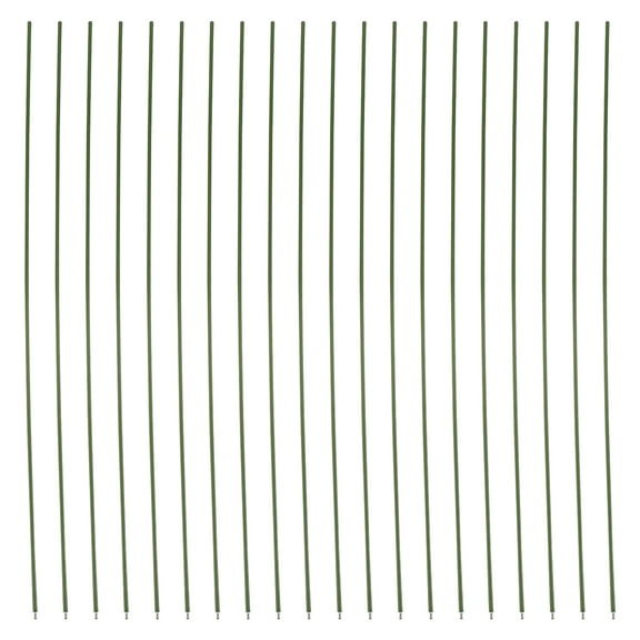 jojofuny Round 20Pcs Green Iron Wire Garden Stakes for Home Gardening Support Flower Stakes 15.7x0.12x0.12in