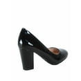 thumbnail image 2 of Songful-3 Women's Fashion Patent Faux Suede Round Toe Chunky Heel Slip On Pump Dress Shoes, 2 of 2