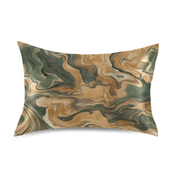Satin Pillowcase Soft and Smooth Pillow Case for Hair and Skin Brown and Green Swirl