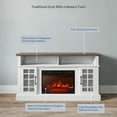 thumbnail image 3 of BELLEZE  58" TV Stand with 23" Electric Fireplace, Fireplace TV Console for TV up to 65 Inch, Home Entertainment Center with Storage Cabinet & Adjustable Shelves - Astorga (White), 3 of 7