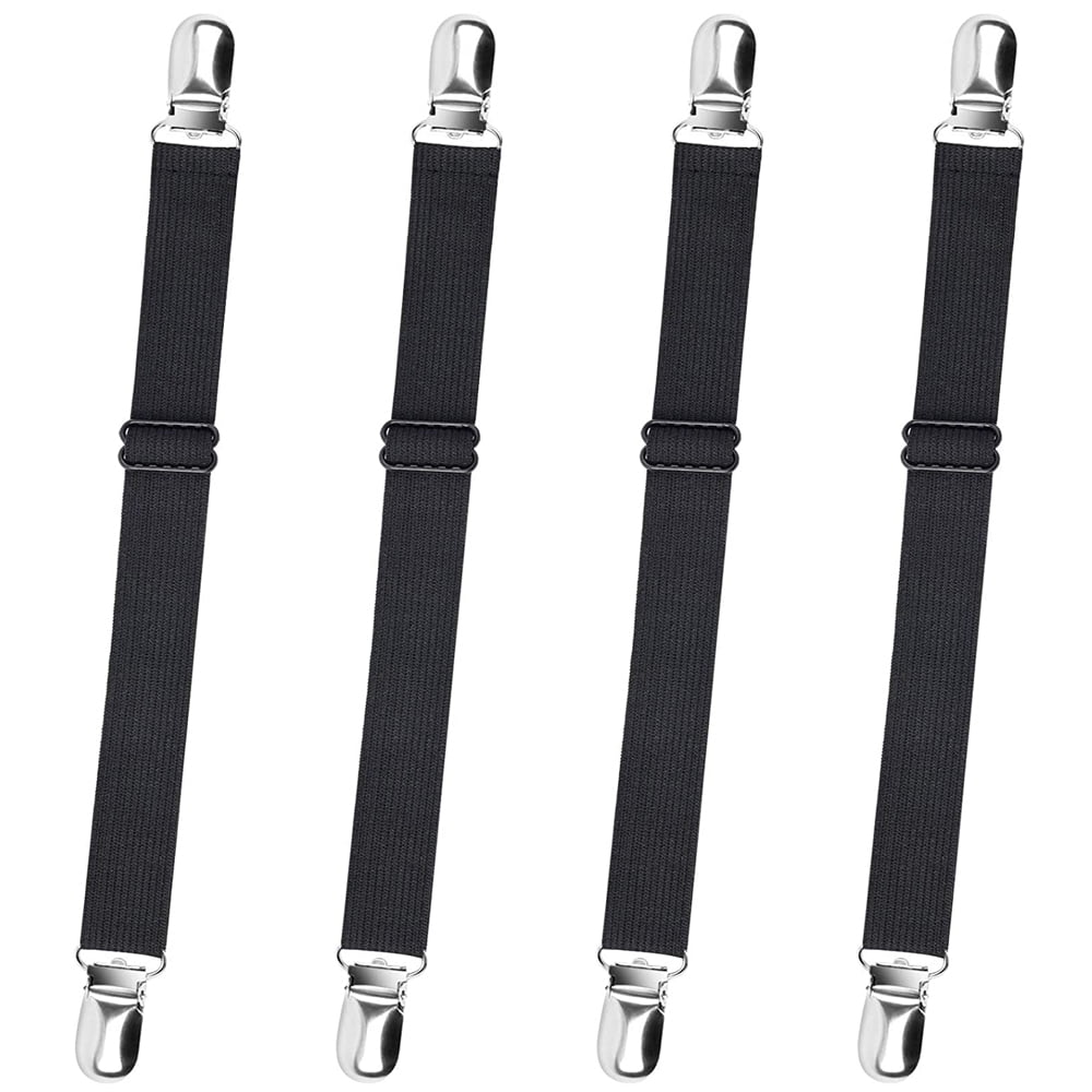 Abripedic Bed Sheet Fasteners 4 Pcs Adjustable Suspenders Straps