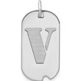 thumbnail image 1 of 14K White Gold 14Kw Polished Letter V Initial Dog Tag Pendant (Width 13.19) (Length 24.6) - Jbsp, 1 of 5